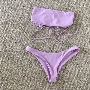 Lavender zaful strap less bikini